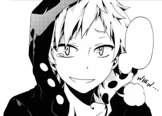 😂 WHEW... anime, manga, cartoon, character, hoodie, monochrome telegram sticker