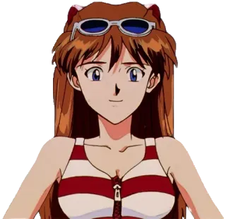 🙂 Asuka Langley Soryu Neon Genesis Evangelion Anime, Personnage, Femme, Maillot de bain, Evangelion, Asuka whatsapp sticker