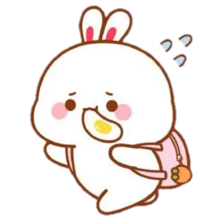 🍼 coelho, fofo, coelhinho, desenho animado, kawaii, animal, adesivo telegram sticker