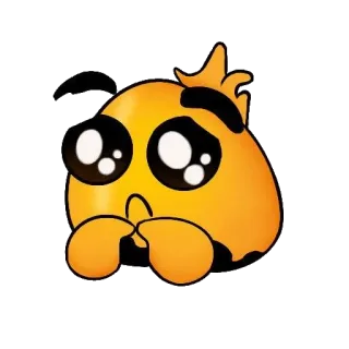 🥺 Blob, Emoji, Lindo, Kawaii, Naranja, Dibujo animado telegram sticker