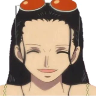 😆 Nico Robin One Piece アニメ, 笑顔, サングラス, 漫画, 女性 telegram sticker