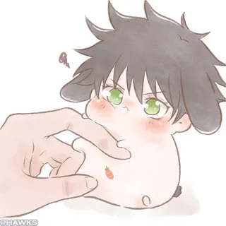 ⚪️ @HAWKS Anime, Kartun, Lucu, Kelinci, Karakter, Gambar, Seni digital telegram sticker