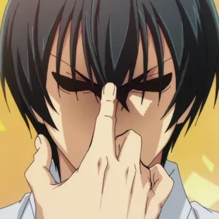 🌊 Anime, Dedo, Bravo, Grosseiro, Expressão telegram sticker