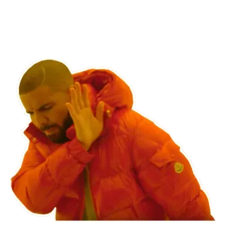 🚫 Drake Дрейк, Рэпер, Знаменитость, Равнодушный, Нет, Жест рукой whatsapp sticker