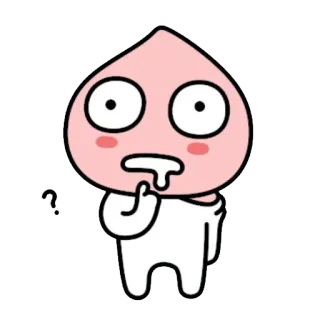 😶 ? character, sticker, cartoon, cute, question mark telegram sticker