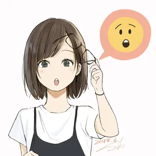 😮 anime girl, surprised, shocked, emoji, anime style, cartoon girl telegram sticker