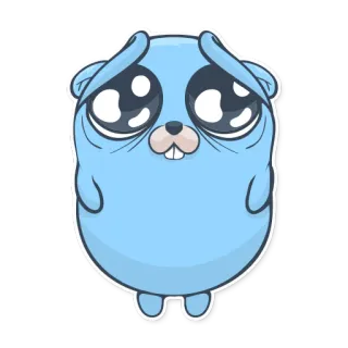 🥺 goffer, słodki, smutny, kreskówka, naklejka telegram sticker