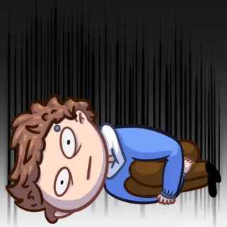 😳 kelelahan, stres, sedih, komik, kartun, orang whatsapp sticker