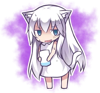 ☹ Anime, Catgirl, Chibi, Kawaii, Imut telegram sticker