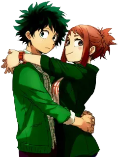 ❤️ Deku My Hero Academia Anime, Manga, Deku, My Hero Academia, Ochako Uraraka, Fanart, Cartoon telegram sticker