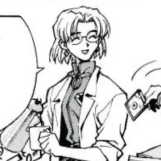 😁 Misato Katsuragi Neon Genesis Evangelion Anime, Manga, Scientifique, Femme, Lunettes, Boisson telegram sticker