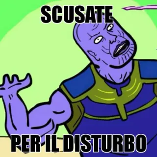 😅 SCUSATE PER IL DISTURBO scusa, mi dispiace, permesso, cartone animato, italiano, espressione, disturbo, saluto telegram sticker