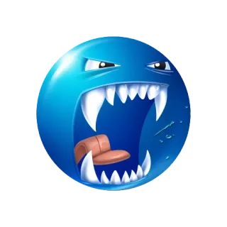 🤬 mostro, spaventoso, faccia, denti, blu, creatura telegram sticker