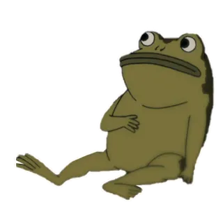 🥴 rana, animal, sentado, anfibio, dibujos animados telegram sticker