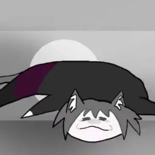 🦔 cat, sleeping, animal, cartoon, gray, tired whatsapp sticker