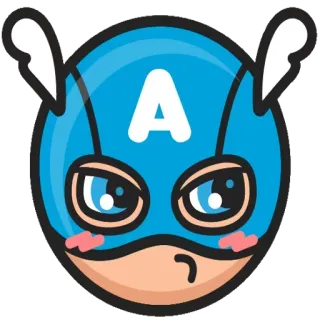 😙 Emoji, Kartun, Stiker, Karakter, Wajah, Semut, Huruf A telegram sticker