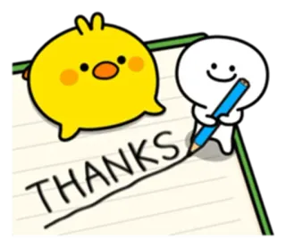 ♥️ THANKS thank you, cute, cartoon, gratitude, illustration, chicken telegram sticker