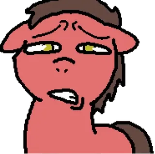 😕 Cartone animato, Pony, Animale, Divertente, Cavallo, Personaggio, Espressione telegram sticker