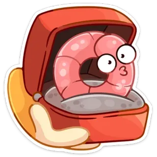 💍 3 Мультфильм, Еда, Креветка, Кольцо, Юмор, Смешно telegram sticker