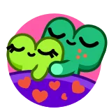 😴 cuori, amore, carino, cartoni animati, abbraccio, sonno, coccola whatsapp sticker