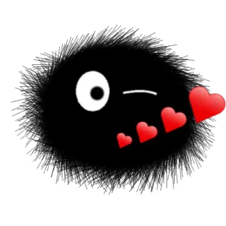 😘 love, heart, emoji, cute, cartoon, black, white whatsapp sticker