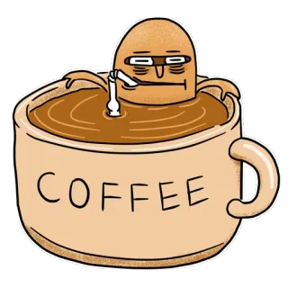 💤 COFFEE koffie, mok, ontspanning, grappig, cartoon telegram sticker