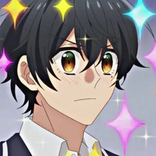 🤩 Anime, Dessin animé, Portrait, Personnage, Étincelles telegram sticker