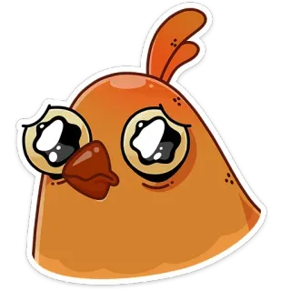 😢 vogel, kip, dier, cartoon, schattig telegram sticker