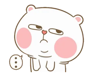🙄 ... ours, dessin animé, animal, mignon, penser, points, expression whatsapp sticker