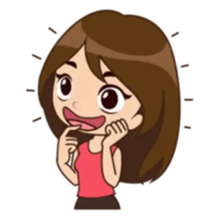 🤩 cartoon, woman, thinking, character, girl telegram sticker