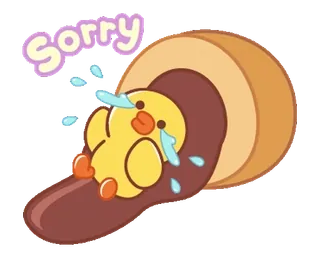 ⭐ Sorry извинение, утка, милый, извини, прощение, мультфильм, плачущий telegram sticker