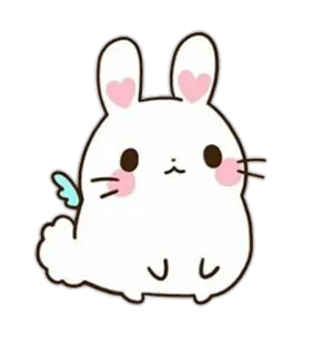 🙂 зайчик, милый, каваий, животное, наклейка, кролик, мультфильм telegram sticker