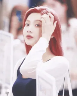 🥀 wanita, rambut merah, potret, Korea, kecantikan, selebriti, idola, perempuan telegram sticker