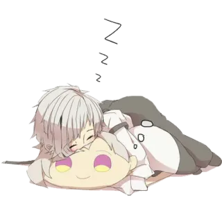 😴 Anime, Schlafend, Süß, Cartoon telegram sticker
