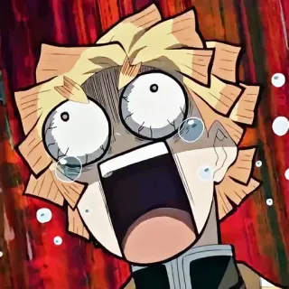 😳 Zenitsu Agatsuma Demon Slayer anime, asustado, llorando, Demon Slayer, Zenitsu Agatsuma, gracioso telegram sticker