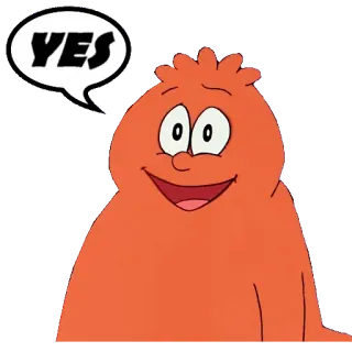 👍 YES cartoon, affirmative, speech bubble, positive whatsapp sticker
