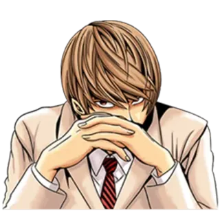 😏 Light Yagami Death Note 애니메이션, 만화, 데스노트, 야가미 라이토, 진지한, 지적인, 계획 whatsapp sticker