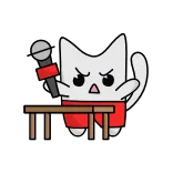 🤬 mèo, micrô, tức giận, dễ thương, động vật, hoạt hình telegram sticker