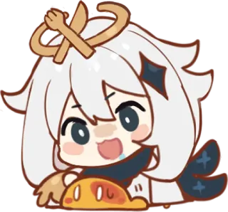 🤤 Paimon Genshin Impact 애니메이션, 게임, 페이몬, 원신, 귀여운, 카와이, SD telegram sticker