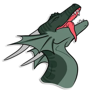 😍 dragão, réptil, asas, fantasia, monstro telegram sticker