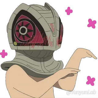 🌺 @Yunyuntab Anime, Karakter, Baju Zirah, Helm, Merona, Lucu telegram sticker