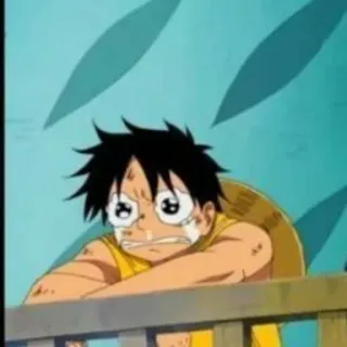 🖤 Luffy One Piece Ruffy, One Piece, Anime, Manga, Cartoon, Charakter, Traurig, Verärgert telegram sticker