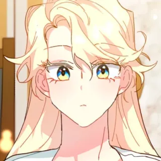 🪞 anime, cartoon, woman, blonde, manga, illustration telegram sticker