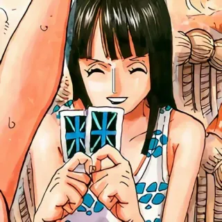 🌟 Nico Robin One Piece anime, one piece, nico robin, manga, straw hat pirates, cards, pirate telegram sticker
