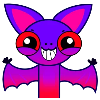 😈 morcego, desenho animado, animal, roxo, fofo, adesivo telegram sticker