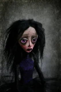 😞 poupée, effrayant, triste, gothique, art, portrait telegram sticker