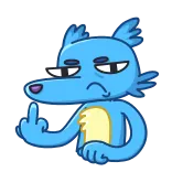 🖕 漫画, 動物, 中指, 失礼, 攻撃的 telegram sticker