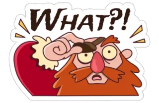 💢 What?! pregunta, dibujo animado, confundido, divertido, expresión whatsapp sticker