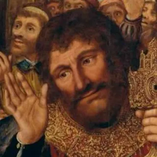 👋 painting, old art, man, waving, portrait, historical telegram sticker