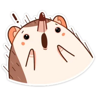 😱 hedgehog, cartoon, animal, cute, sticker telegram sticker
